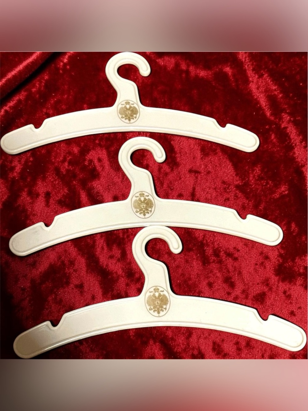 Vintage Imperial Russian Doll Plastic Clothes Hangers 4" Lot of 3 RARE